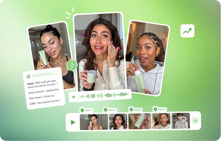 Green UGC ad creation preview