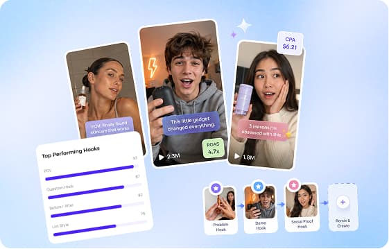 Blue winning ads and hook analysis preview
